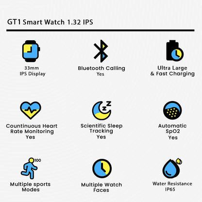 Gt 1 Smart Watch  (6 Months Warranty)